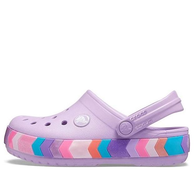 (GS) Crocs Crocband Chevron Beaded Clogs 'Lilac Multi' 207007-5PR