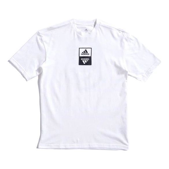 adidas Logo Printing Round Neck Short Sleeve White ED8293