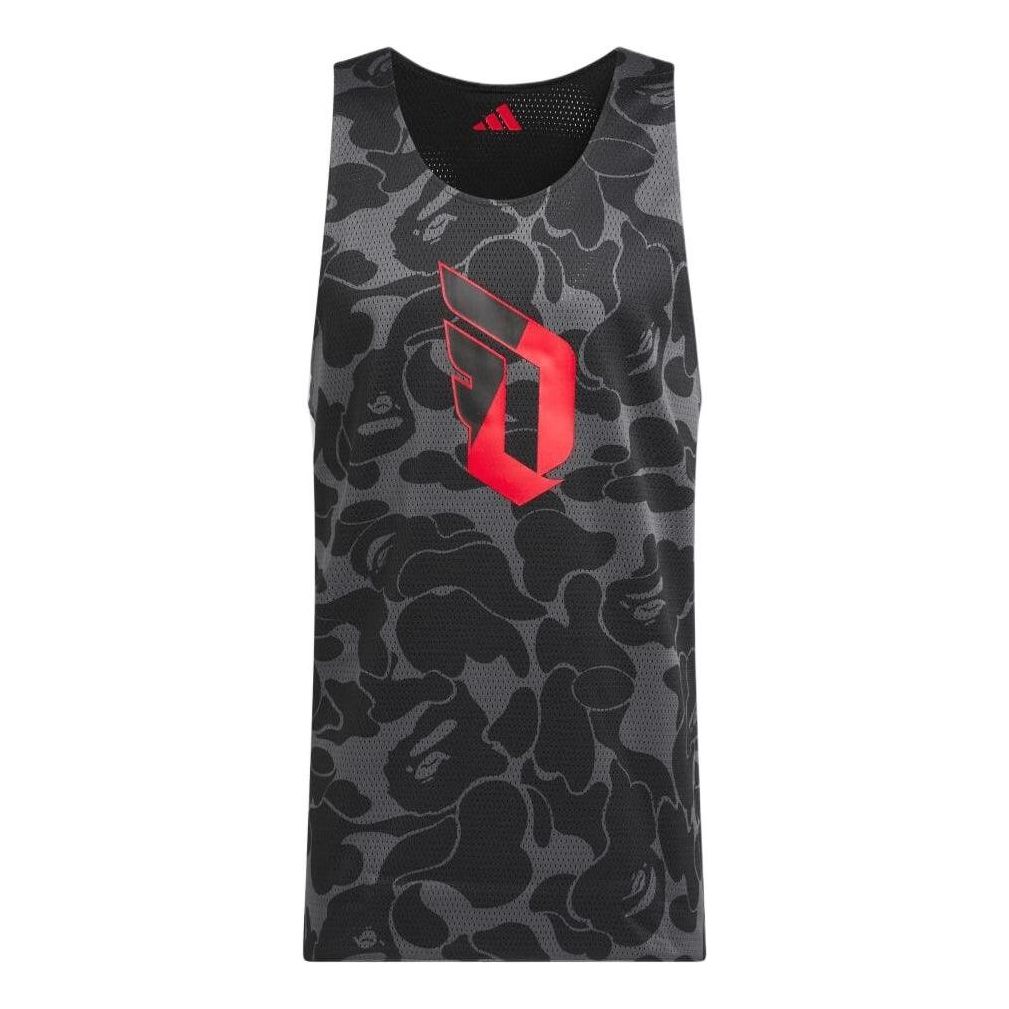 adidas x BAPE Dame 9 Reversible Basketball Jersey Asia Sizing 'Carbon' JF1154