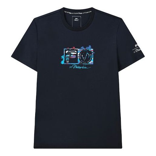 FILA x 3.1 phillip lim Crossover Casual Round Neck Short Sleeve Blue F11M126105F-NV