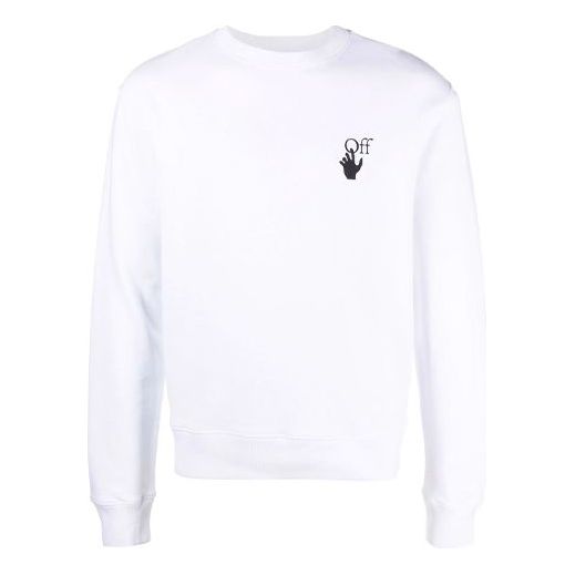 Off-White FW21 Round Neck Cotton Pullover Version White OMBA025F21FLE0060184