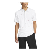 Men's Nike Full Print Golf Short Sleeve polo White Polo Shirt DH0946-100