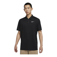 Nike Dri-FIT Victory Solid Color Logo Printing Quick Dry Breathable Short Sleeve Polo Shirt Black DH0823-010