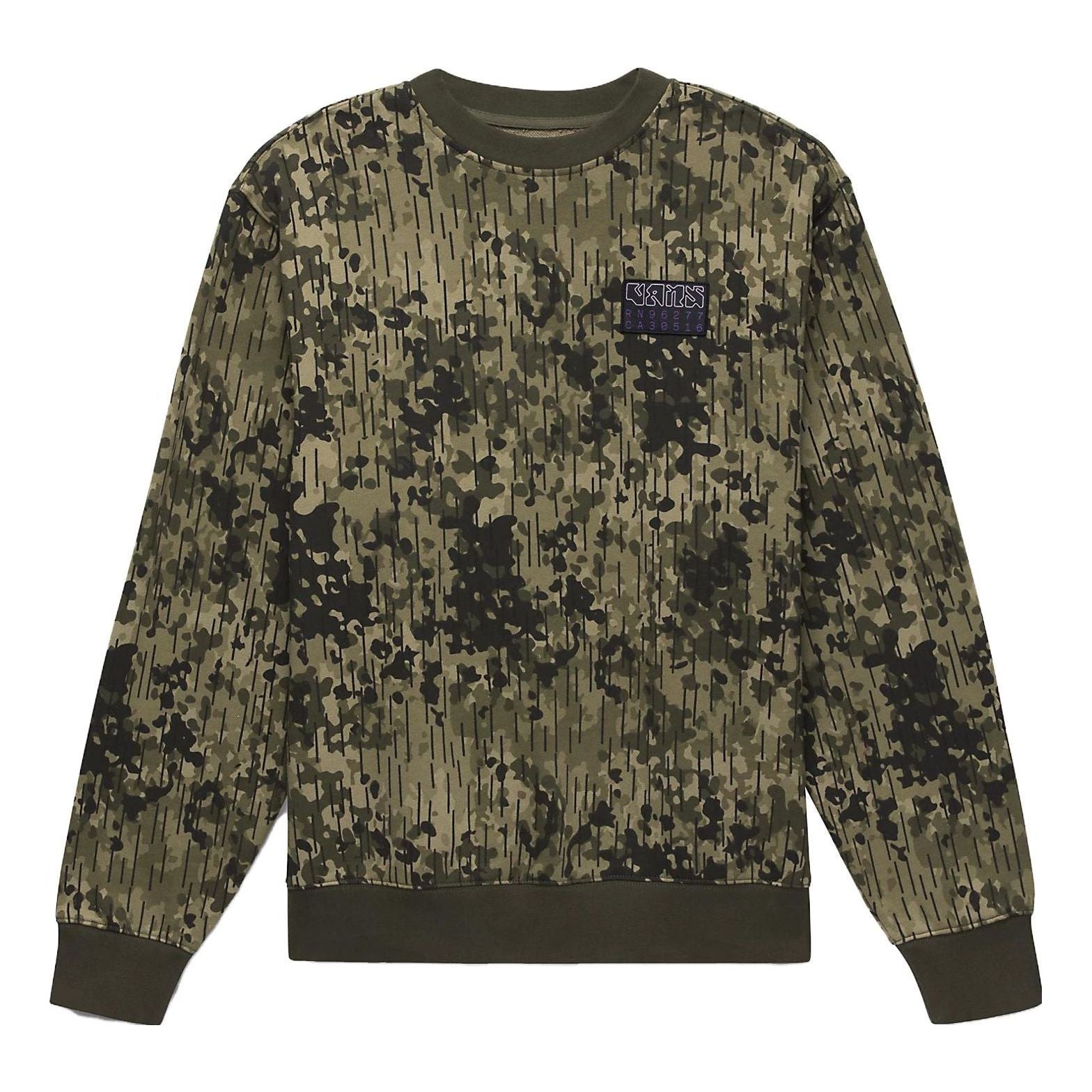 Vans Rain Camo Crew Sweatshirt 'Green' VN0008UKCBI