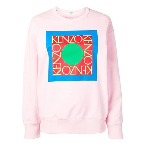 (WMNS) KENZO SS21 Pullover Logo Round Neck Long Sleeves Hoodie Pink F952SW778951-33