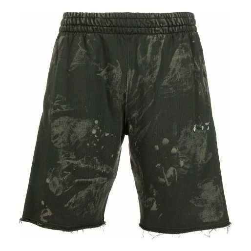 Off-White SS21 Logo Pattern Knee-Length Sports Shorts Version Green OMCI006S21FLE0055701