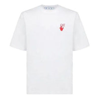 Off-White FW21 Logo Pattern Round Neck Short Sleeve Loose Fit White OMAA119F21JER0250125