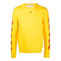 Off-White Men's SS21 Sweater Slim Fit Yellow OMHE023S21KNI0011925