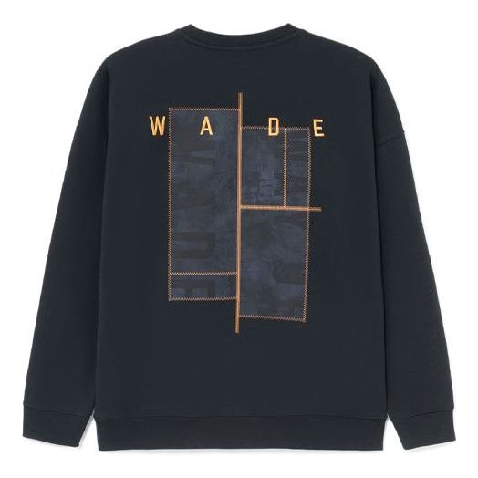Li-Ning Wade Series Alphabet Embroidered Round Neck Pullover 'Black' AWDS109-1