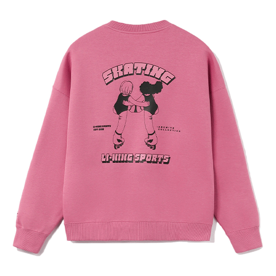 (WMNS) Li-Ning Skateboarding Graphic Sweatshirt 'Pink' AWDR678-2