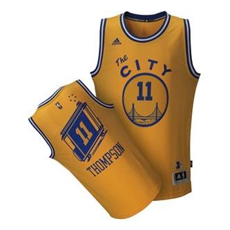 adidas Golden State Warriors Klay Thompson Swingman The City Jersey Yellow AS8132