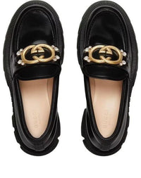 (WMNS) Gucci Lug Sole Interlocking G loafer 'Black Patent Leather' 700271-DKSD0-1000