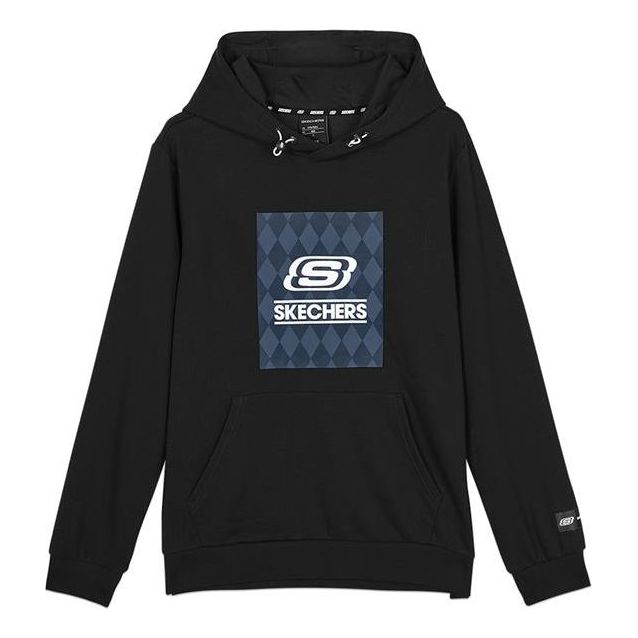 Skechers Logo Graphic Hoodie 'Black Blue' L121M084