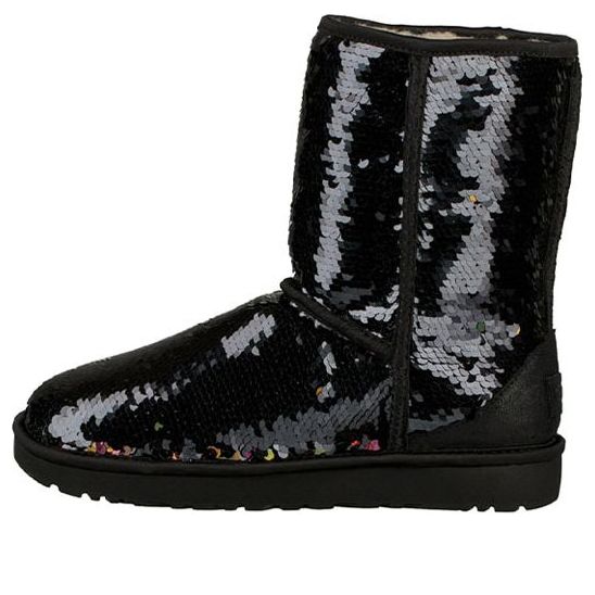 (WMNS) UGG Classic Short Sequin 'Black' 1094982-BLK