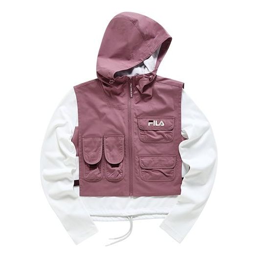 (WMNS) FILA FUSION Contrasting Colors Logo Cargo Long Sleeves Pink T11W133201F-PK