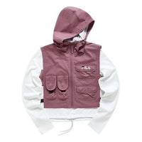 (WMNS) FILA FUSION Contrasting Colors Logo Cargo Long Sleeves Pink T11W133201F-PK