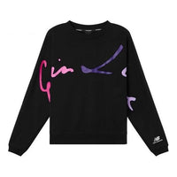 (WMNS) New Balance Letters Graphic Print Top Asia Sizing 'Black Pink' AWT12331-BK