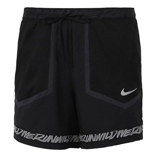 Nike Alphabet Printing Running Sports Shorts Black CU5714-010
