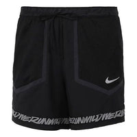 Nike Alphabet Printing Running Sports Shorts Black CU5714-010