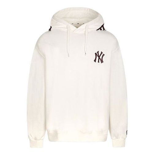 MLB New York Yankees Large Logo Printing hooded Long Sleeves Unisex White 31HD06941-50I