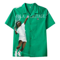 FILA Athletics Series Tennis Sports Beach Short Sleeve Shirt Green A11M123158F-LG
