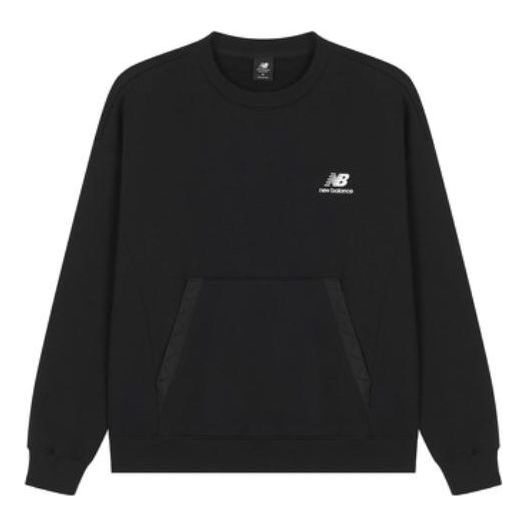 New Balance Classic Logo Sweatshirt Asia Sizing 'Black White' AMT23359-BK