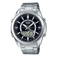 CASIO Waterproof Stainless Steel Strap Mens Black Analog/Digital Combo AMW-810D-1A