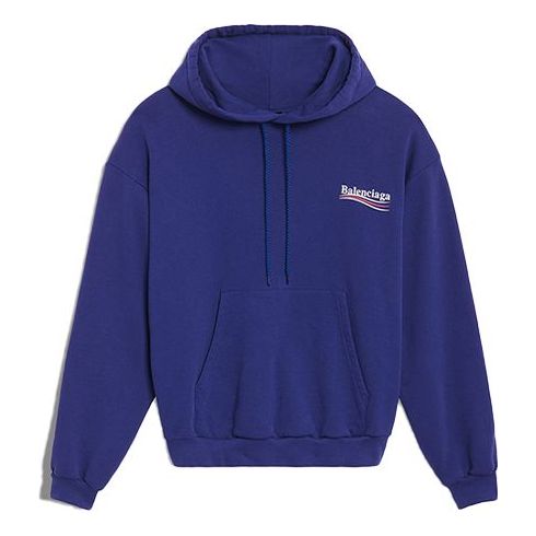(WMNS) Balenciaga Loose Cotton Hoodie Blue 578135TIV531195