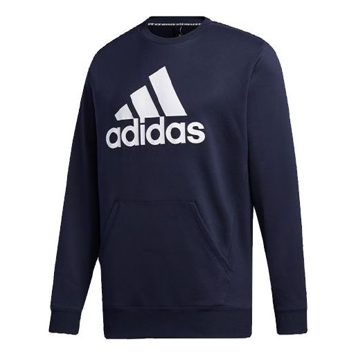 adidas Casual Sports Round Neck Pullover Navy Blue GE0400