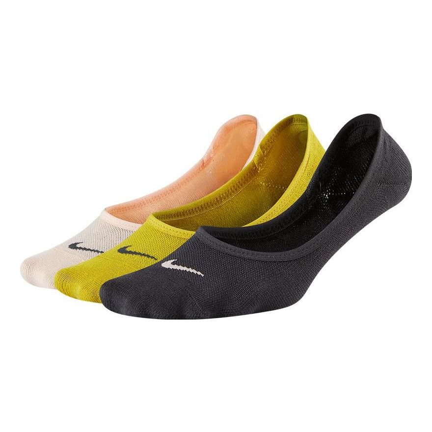 Nike Everyday Lightweight Solid Color Logo Printing Casual Socks 1 3 Pairs White / Yellow / Black SX4863-911