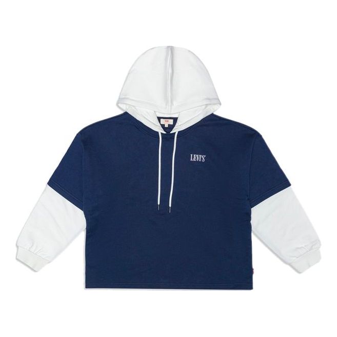(WMNS) Levi's Splicing Casual Hoodie 'Blue' 15771-0001