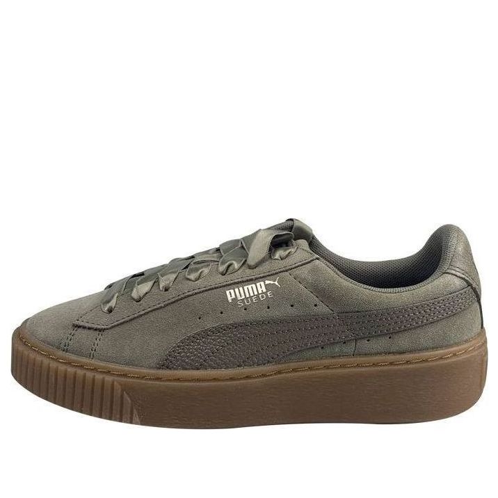 (WMNS) PUMA Suede Platform Green Brown 366439-03