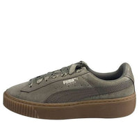 (WMNS) PUMA Suede Platform Green Brown 366439-03