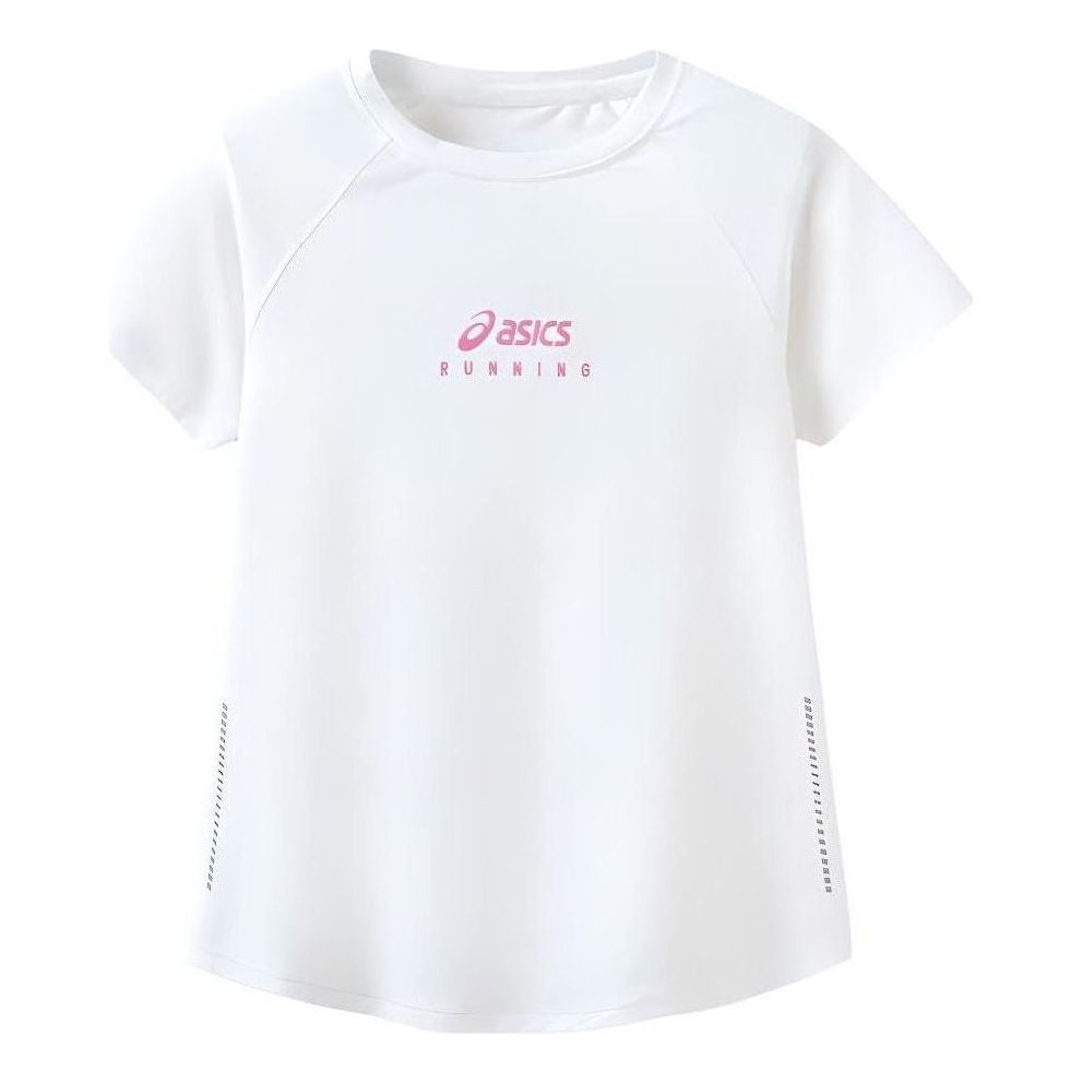 (GS) ASICS Logo T-Shirt 'White Pink Grey' 332241174026-10