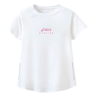 (GS) ASICS Logo T-Shirt 'White Pink Grey' 332241174026-10