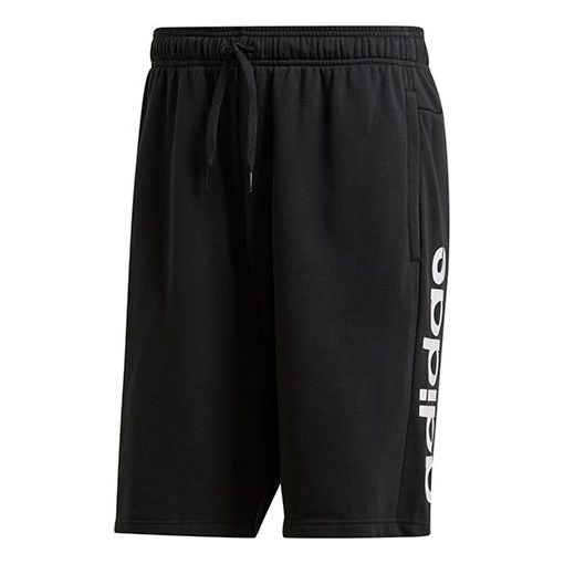 adidas E Lin Shrt Ft logo Printing Training Sports Shorts Black DU7827