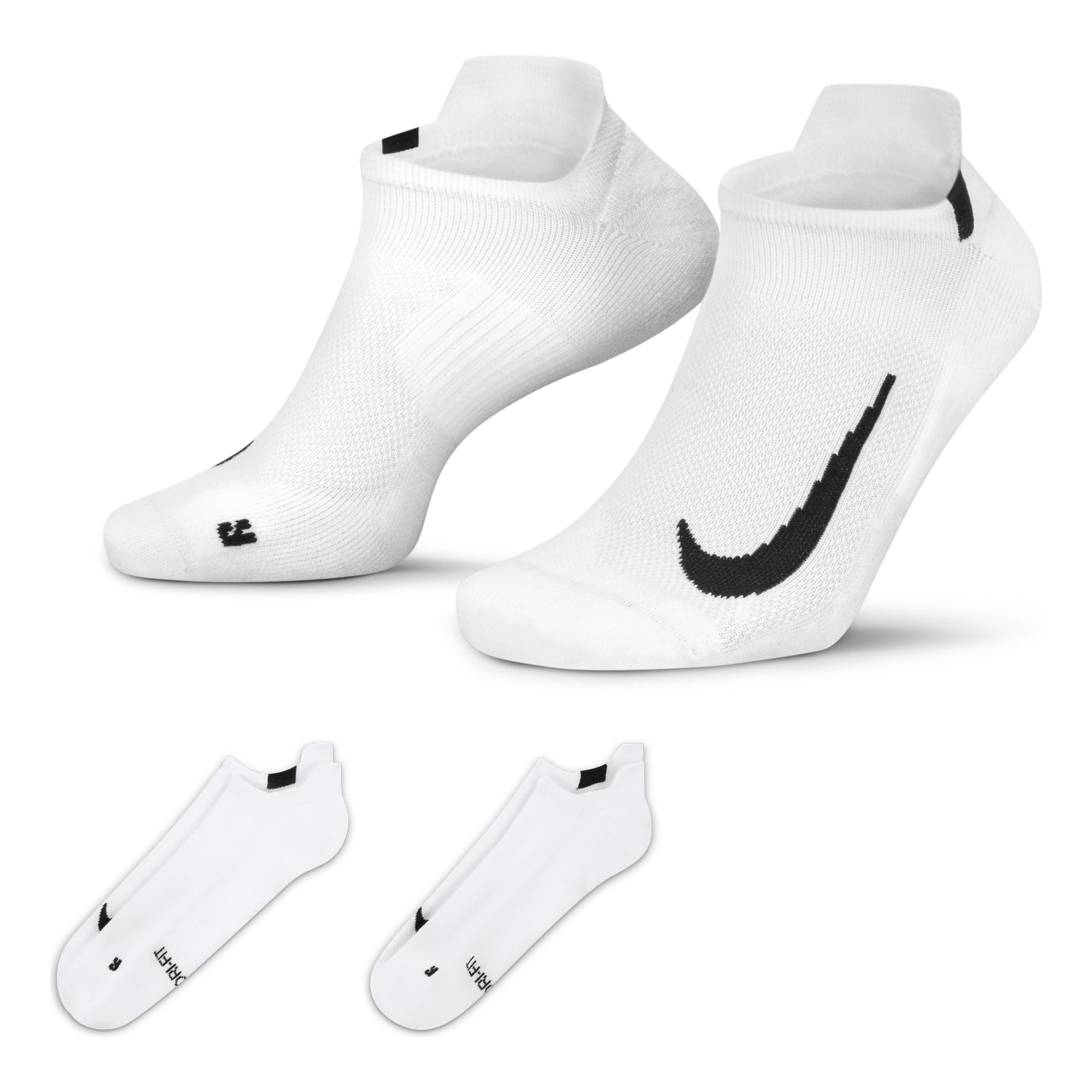 Nike Casual Sports Breathable Running Socks 2 Pairs White SX7554-100