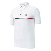 FILA Athletics Embroidered Logo Knit Casual Short Sleeve Polo Shirt White A11M023152F-WT