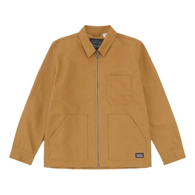 Men's Levis lapel Multiple Pockets Casual Jacket Khaki 28667-0001