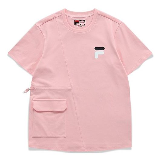 FILA FUSION Loose Sports Pocket Round Neck Short Sleeve Pink T11W123111F-PK