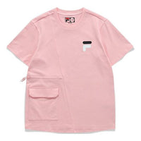 FILA FUSION Loose Sports Pocket Round Neck Short Sleeve Pink T11W123111F-PK