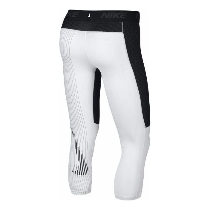 Men's Nike Printing Stripe Brand LOGO Slim Fit Sports Pants/Trousers/Joggers White AO1814-100
