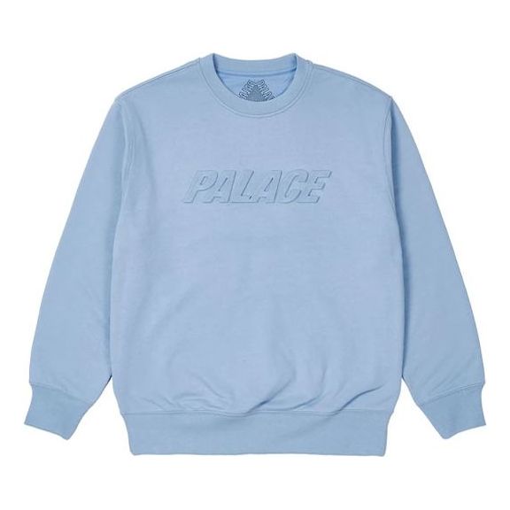 PALACE Unisex Bossy Crew Logo Round-neck Sweatshirt Blue P20CW005