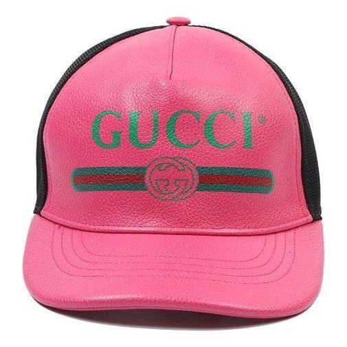 Gucci Logo Print Leather Baseball Hat 'Pink' 426887-4HD93-5660