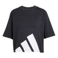 (WMNS) adidas Essentials Big Logo Boyfriend T-Shirt Asia Sizing 'Black' JG8736