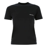 Balenciaga SS21 Logo Round-neck Short Sleeve Black 612964TJV871070