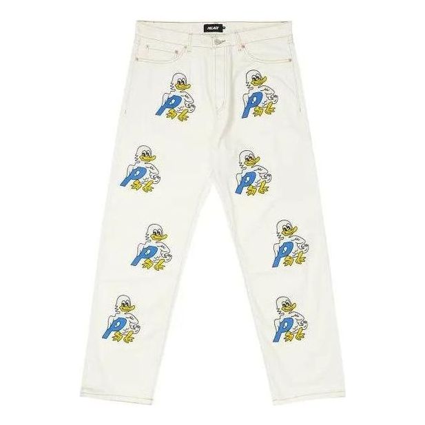 Palace FW22 Duck Print Jeans 'White' P23T027
