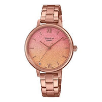 CASIO SHEEN Universe Starry Sky Subject Stylish Simplicity Thin And Light Watch Gradient Peach Gold Analog SHE-4548PG-4AUPR