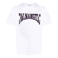 Men's PALM ANGELS Chest Large Logo Printing Short Sleeve White PMAA001E20JER0050137