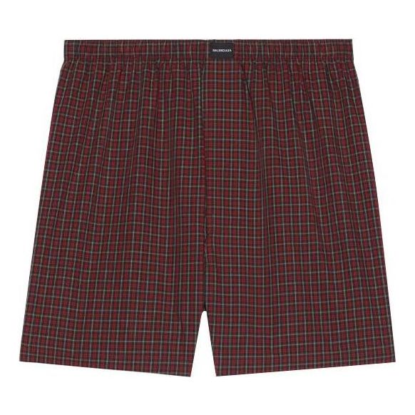Balenciaga Micro Tartan-Print Boxer Short 'Red' 6584004A8B76464